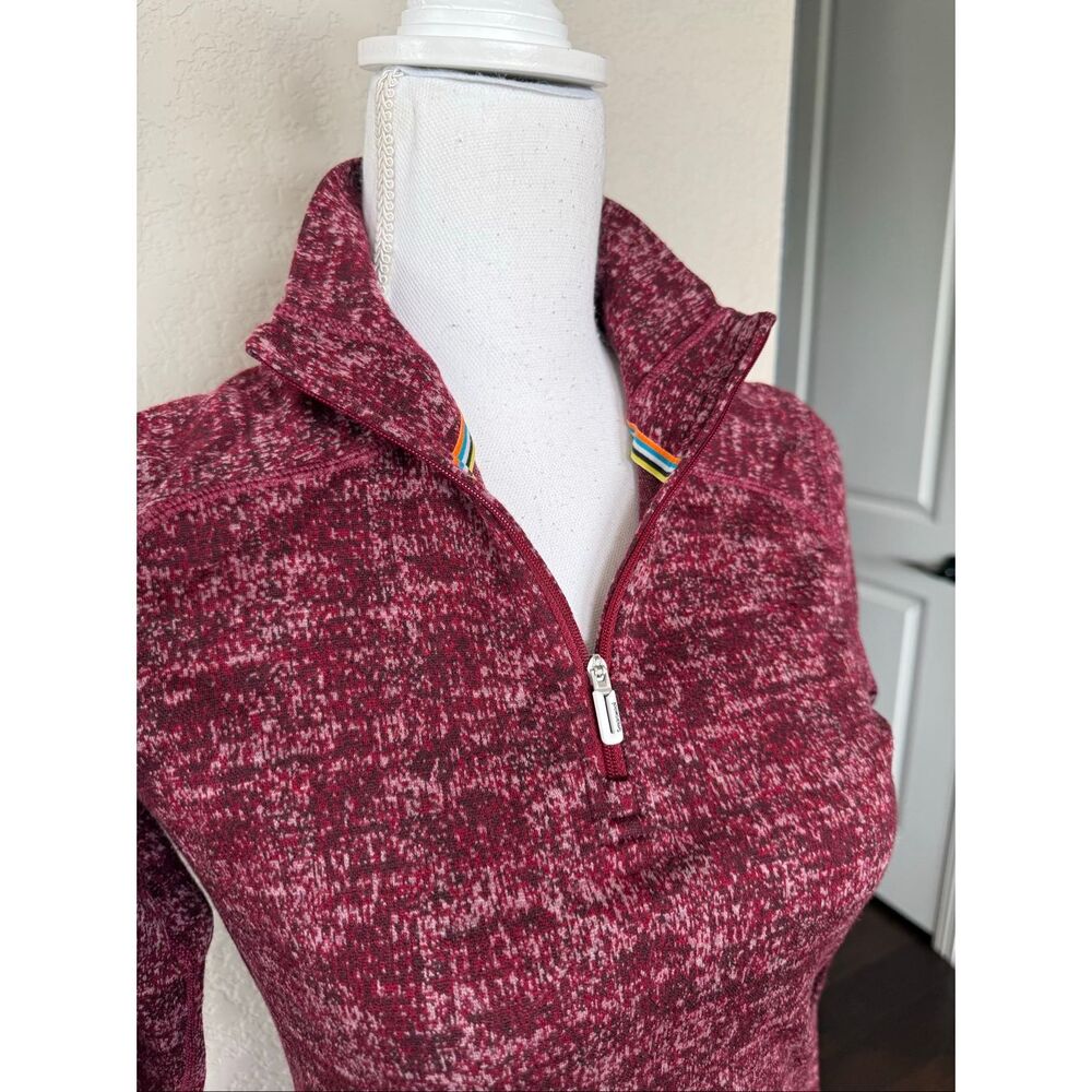 Smartwool Women's Classic Thermal Merino Base Layer 1/4 Zip Burgundy Medium - Picture 5 of 8
